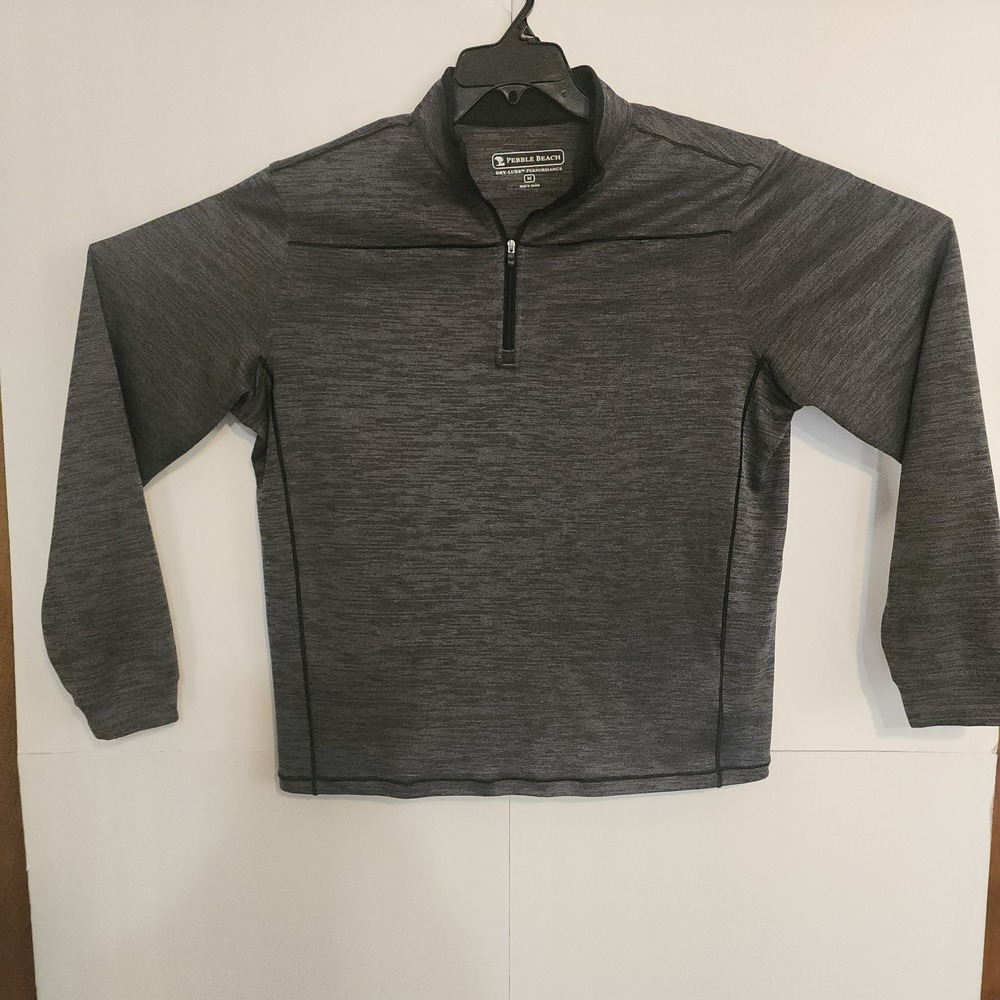C85 Pebble Beach Dry Luxe Performance Mens Gray Heathered‎ 1/4 Zip Medium